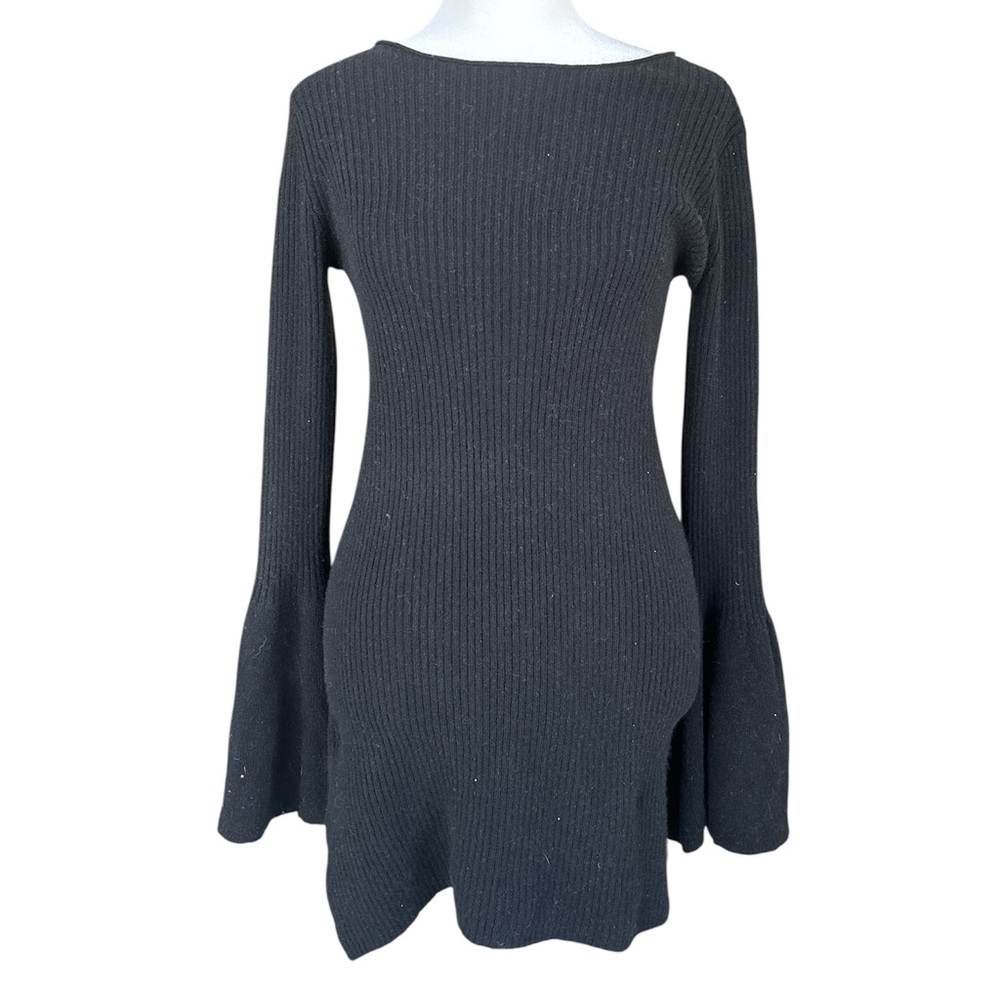 Holt Renfrew x Line Cashmere Blend Bell Sleeve Mini Dress Black S